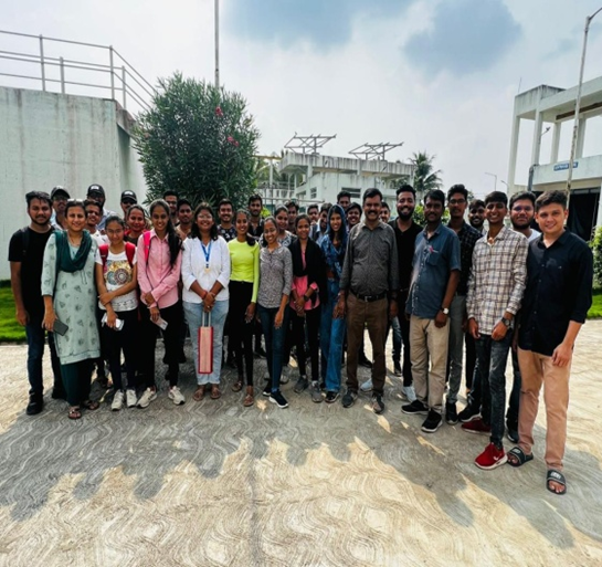 one day industrial visit to 13.5 MLD Sewage Treatment Plant, at Anand