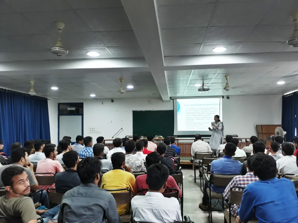  Talk on ‘Chemical Engineering-An Extra Edge for an Industrial Chemist’  by Dr. Tejal Patel, Asso. Prof., G H Patel College of Engineering & Technology, Vallabh Vidyanagar.  		  