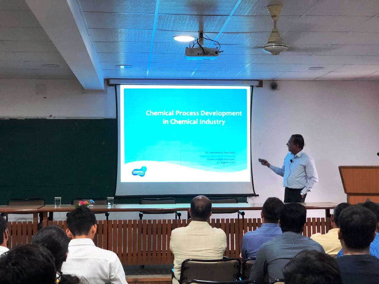 Talk on ‘Process Development in Chemical Industries’ by Dr. Hemendra Pancholi, General Manager, M/s. Deepak Nitrite Ltd., Nandesari.  		  