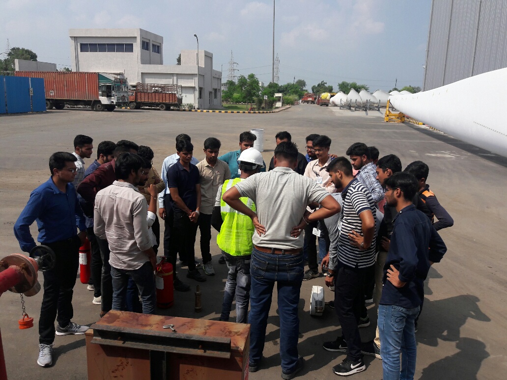 Industrial Visit to L M Power Blades Fire Drill by the students On Site.