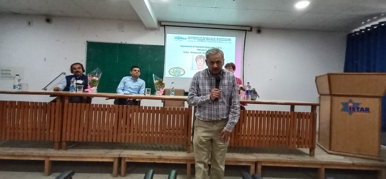  Mr. Maharshi Mehta CIH, CSP delivering  a lecture on Industrial Hygiene.