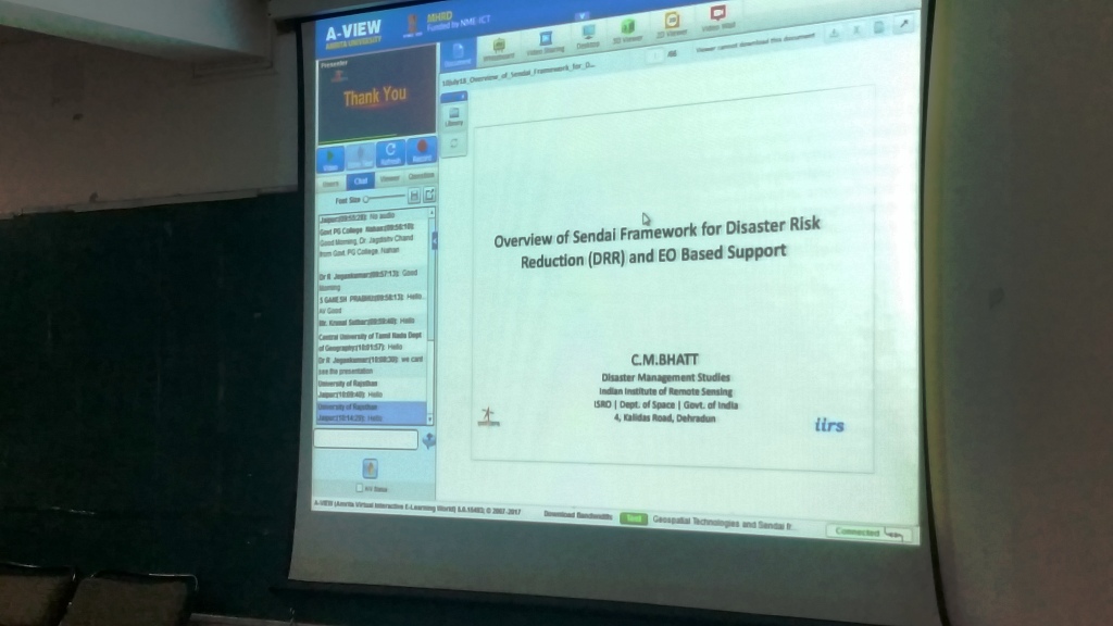 Geo Spatial Technologies and Sendaiframework for Disaster RiskReduction 
