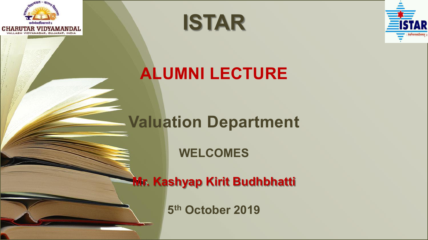 Alumni Lecture by Kashyap Kirit Budhbhatti on 5th October 2019